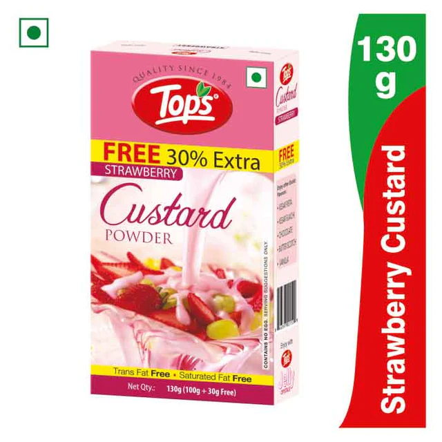 Tops Custard Powder Strawberry 130 Gm