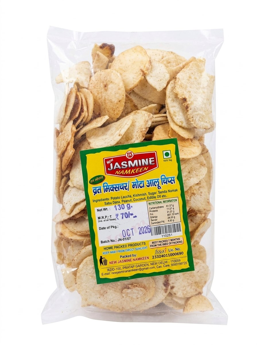 Navratri Special Falahari Aloo Wafers Aloo Chips Potato  Navratri Namkeen Snack  with goodness of Himalayan Pink Salt 130g
