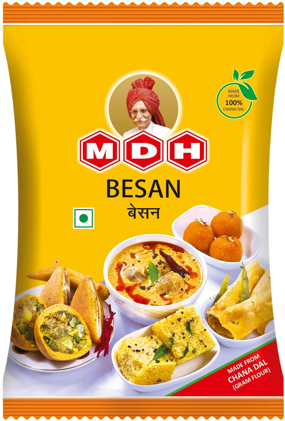 MDH Besan , 100% Chana Dal Besan , Made From Sortex Cleaned Chana Dal 500g 