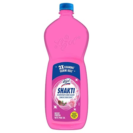 Lizol Shakti 900ml - Rose Fresh Floor Cleaner, 2X Better Cleaning vs Phenyl ,Kills 99.9% Germs, Removes Tough Stains , Suitable for All Floor Cleaner Mops