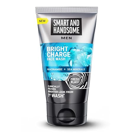 Smart And Handsome Men Bright Charge Face Wash , Brightens Dull Skin , Instant Freshness 50g , Anti-Pollution , Anti-Dullness , With Niacinamide , Reduces Dark Spots , For All Skin Types