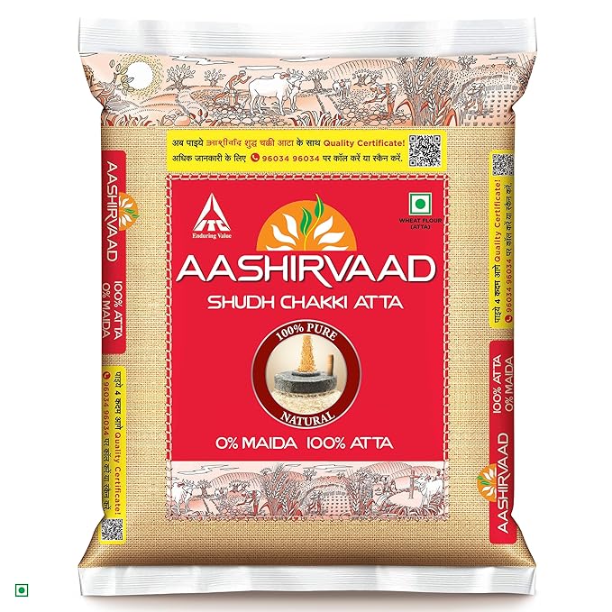 Aashirvaad Shudh Chakki Atta 0% Maida 100% Atta 5kg