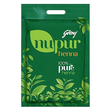 Godrej Nupur 100% Pure Henna Powder for Hair Colour (Mehandi) , for Hair, Hands & Feet 