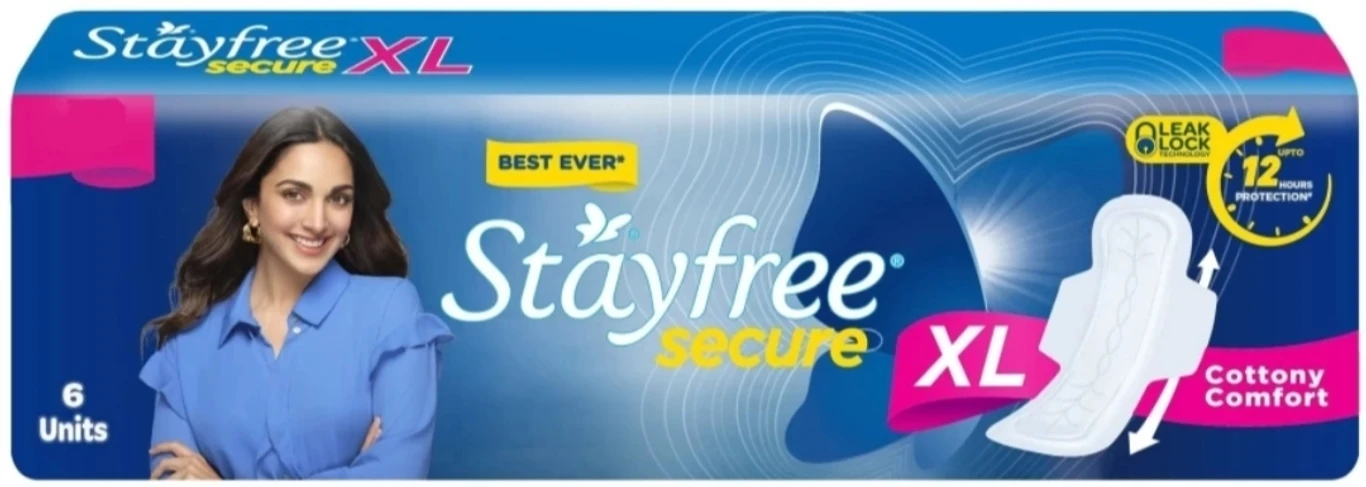 Stayfree Secure Cottony Comfort Double Leak-Lock Technology Sanitary XL (290mm) Pads