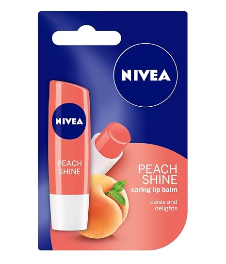 Nivea Lip Balm Fruity Shine, Glossy Finish - Peach 4.8 g , Supports Lip Skin Barrier Against External Factors
