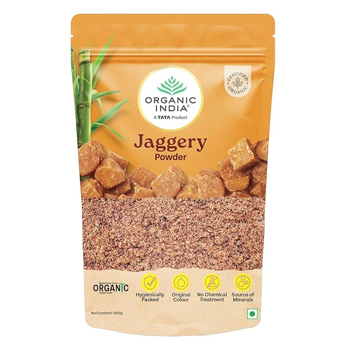 Organic India Jaggery Powder , Pure & Natural, No Chemical Additives, Rich In Vitamins & Minerals, A Healthy Sugar Substitute