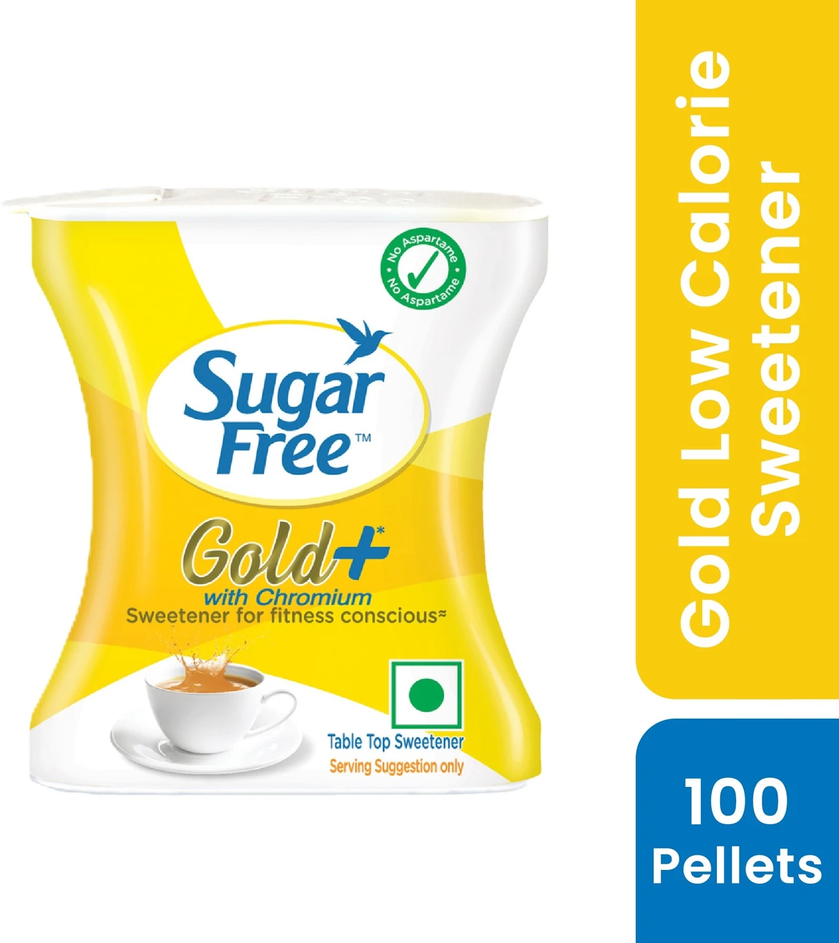 Sugar Free Gold+ With Chromium Sweetner For Fitness Conscious 100 Pellets 10g