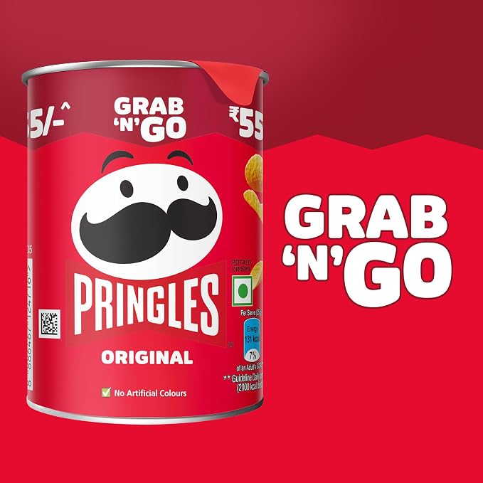 Kellogg's Pringles Original , No Artificial Colours Potatos Chips