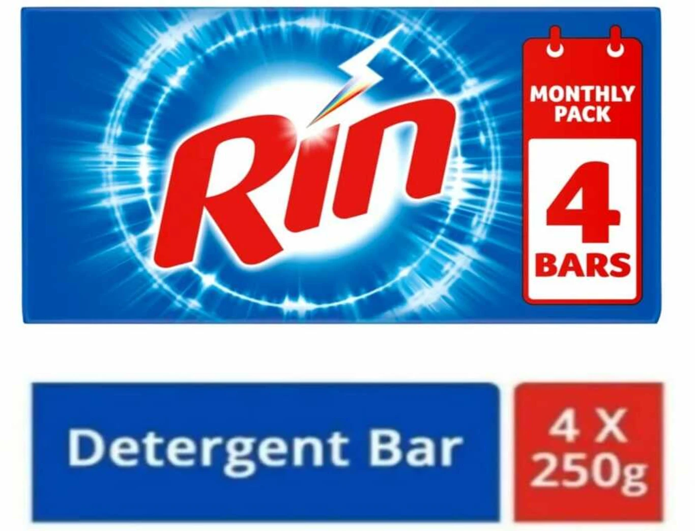 Rin Detergent Bar, Monthly Pack 4*250g