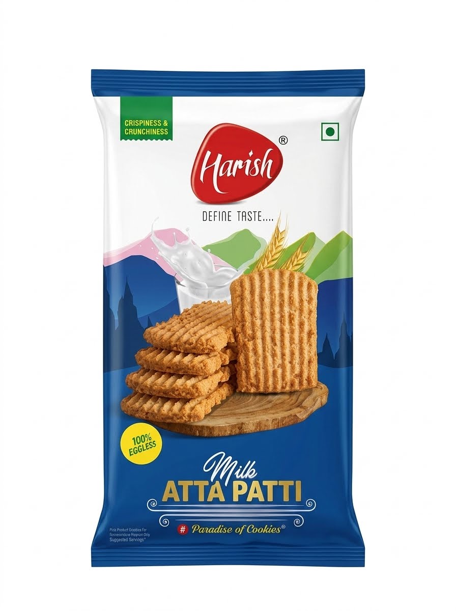 Harish Milk Atta Cookies 400g, Freshly Baked Product Prepared With Finest Ingredients