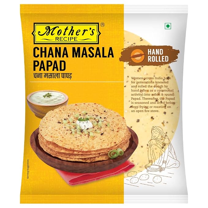 Mother's Recipe Chana Masala Papad 185g,Fresh & Hyginically Tested Product