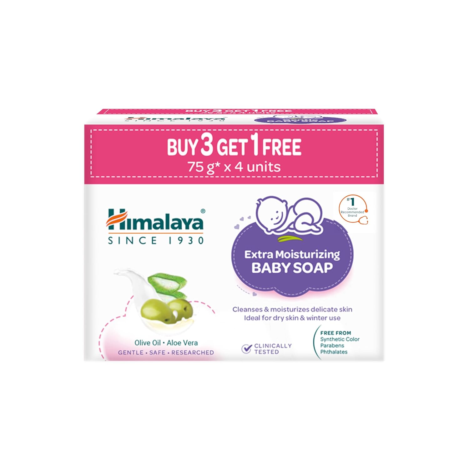 Himalaya Extra Moisturizing Baby Soap Set 4X75 Gm