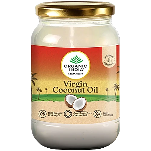 Organic India Virgin Coconut Oil 500Ml, Cold -Preassed Cooking Oil, Centrifuged From Coconut Milk