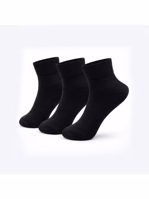 Neva Performance Compact Cotton Terry Ankle Length Socks ASSTD Color FREE SIZE (Pack of 3)