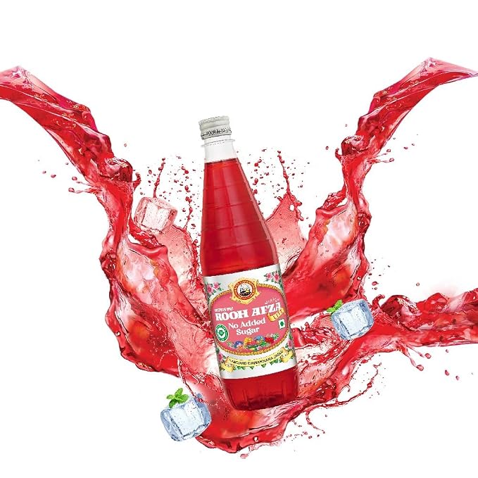 Hamdard Rooh Afza Lite , No Added Sugar 750 ml , Herbal Fruit Drink Refreshing, Light, and Healthy Beverage for Summer and Daily Hydration 