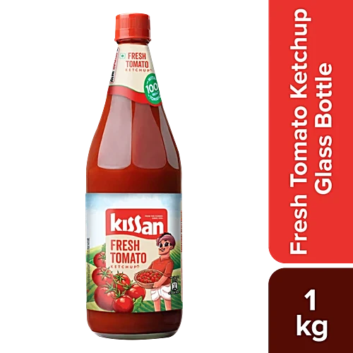 Kissan Fresh Tomato Ketchup 1 kg Bottle, With 100% Real Tomatos