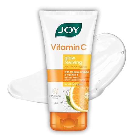 Joy Vitamin C Brightening Face Wash For Bright and Glowing Skin 50ml , Fades Blemishes and Restores Skin Barrier , Gentle Cleanser for All Skin Types