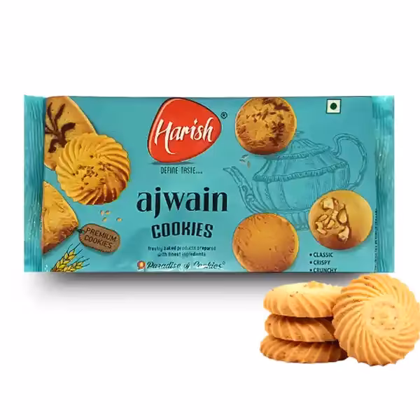 Harish Ajwain Cookies 400g, Freshly Baked Product Prepared With Finest Ingredients
