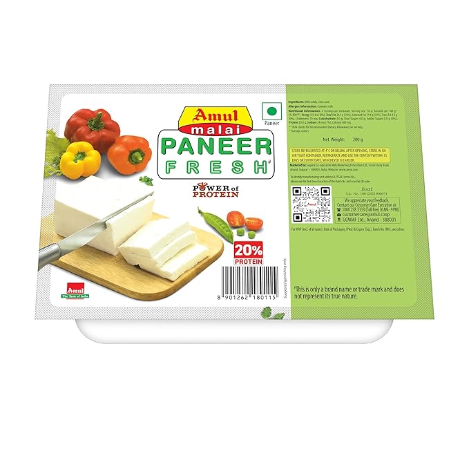 Amul Fresh Malai Paneer Power Of Protein 200g