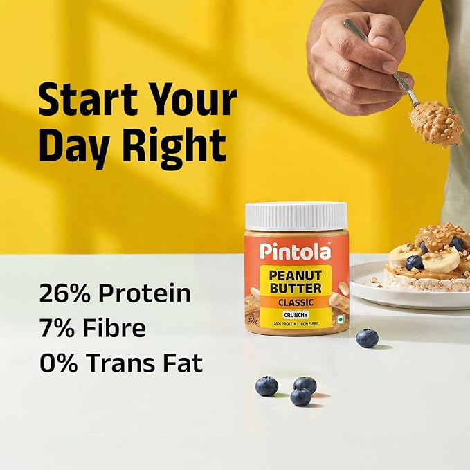 Pintola Peanut Butter Classic Crunchy With 26% Protein & High Fiber 350g