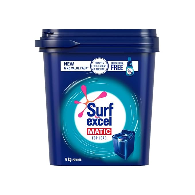 Surf Excel Matic Powder Top Load 6kg +500ml liquid