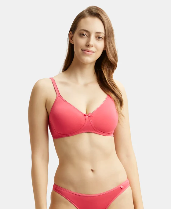 Jockey Woman Fashion Essentials Super Combed Cotton Elastane Stretch Fabric Wire-Free, Non-Padded Shaper Bra-1722 (Pack of 1)
