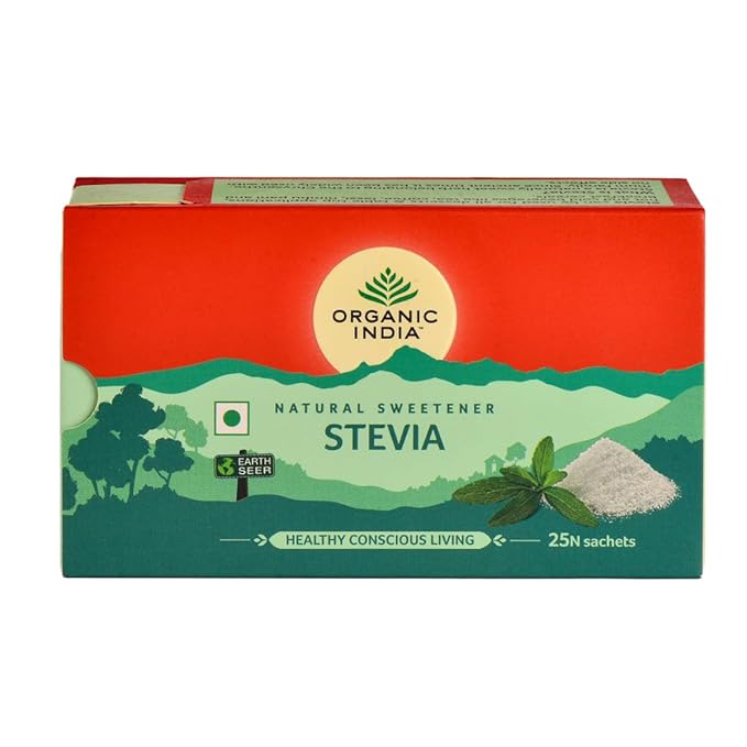 Organic India Stevia Powder , Plant-Based Natural Sweetener , Zero Calories , Sugar-Free , Low Glycemic Index