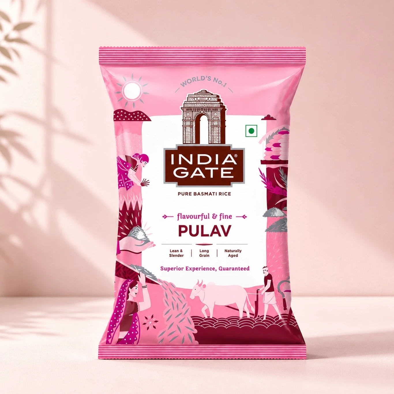 India Gate Pulav Pure Basmati Rice , Lean & Slender , Naturally Aged, Long Grain Rice