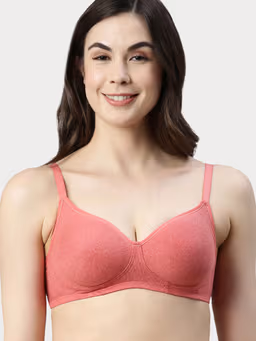 Enamor Classic Smooth Look With Double-Layered Wirefree Cups High Coverage Stretch Cotton Fabric for All-day Bra-A042 (Pack of 1)