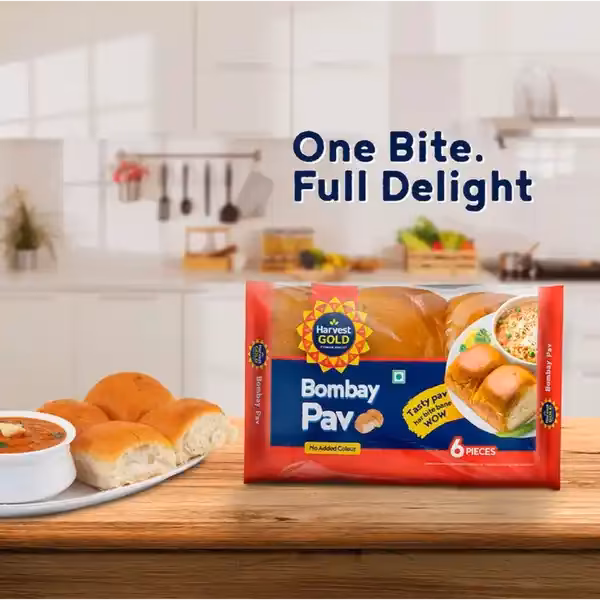 Harvest Gold Primium Quality, Bombay Pav , No Added Colour 250g (6 Pcs) 